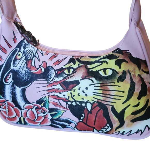 Ed Hardy x Siberia Pink Tiger Shoulder Bag - Picture 2 of 4